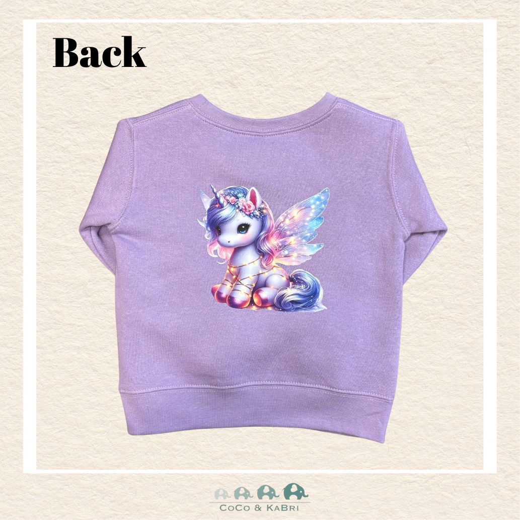 "The Drew" - Toddler Fleece Crewneck - Purple Unicorn, CoCo & KaBri Children's Boutique