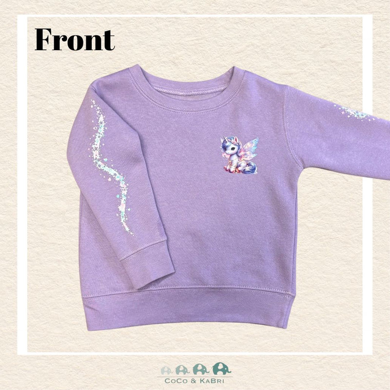 "The Drew" - Toddler Fleece Crewneck - Purple Unicorn, CoCo & KaBri Children's Boutique