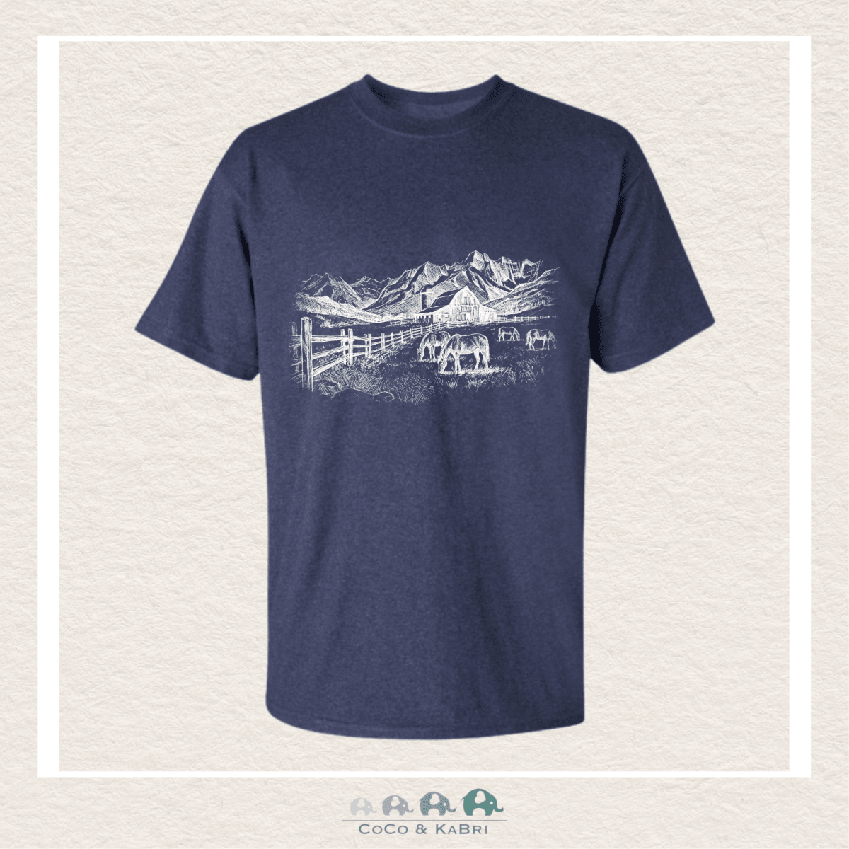 "The Georgia" Youth Soft Tee - Heather Navy - Pasture, CoCo & KaBri Children's Boutique, Brooks Alberta Canada
