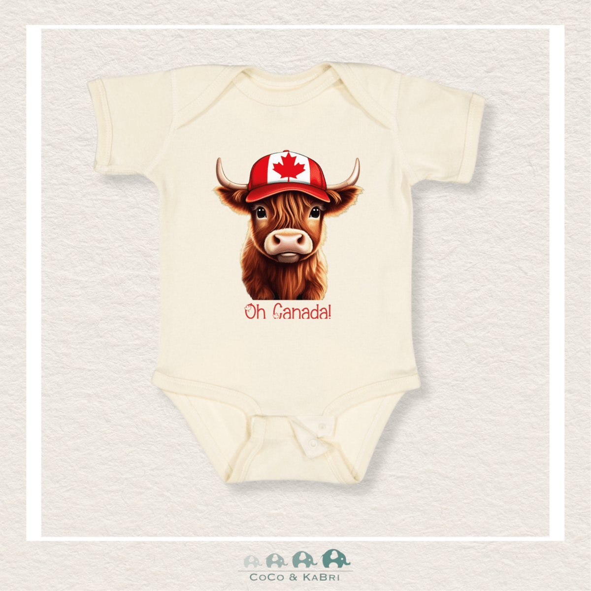 "The Harper" Baby Rib Natural Color Diaper Shirt - Oh Canada Cow, CoCo & KaBri Children's Boutique