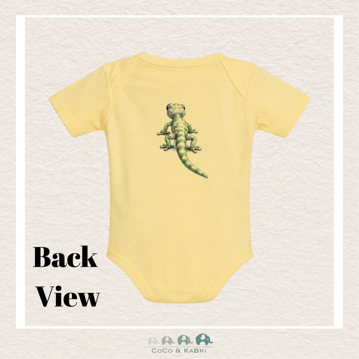 "The Harper" Baby Ribbed Diaper Shirt Gecko (Yellow), CoCo & KaBri Children's Boutique, Brooks Alberta Canada