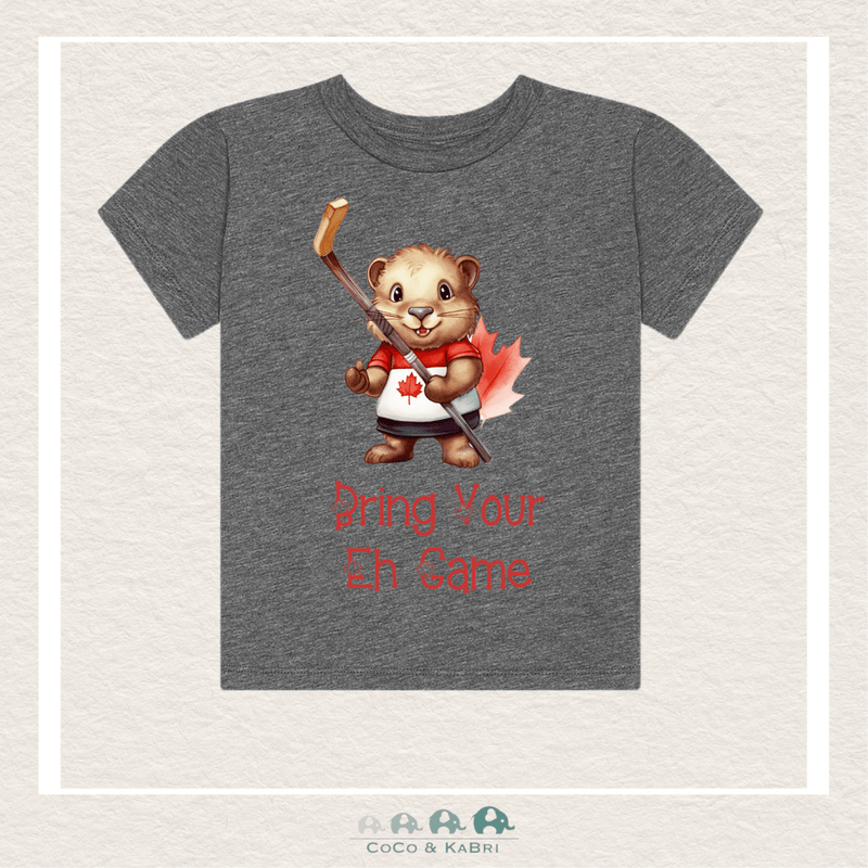 "The Jordan" - Soft Gray Tee - "Bring Your Eh Game" Beaver, CoCo & KaBri Children's Boutique