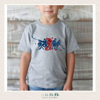 "The Jordan" Toddler Gray Tee - 5 Hockey Players, CoCo & KaBri Children's Boutique