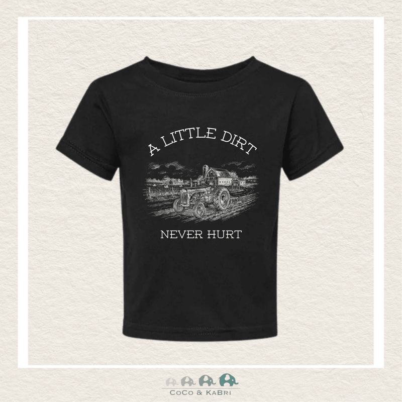 "The Jordan" Toddler Jerey Tee - A Little Dirt Never Hurt (Black), CoCo & KaBri Children's Boutique, Brooks Alberta Canada