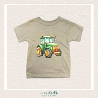 "The Jordan" Toddler Jerey Tee - Heather Stone - Green Tractor, CoCo & KaBri Children's Boutique