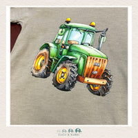 "The Jordan" Toddler Jerey Tee - Heather Stone - Green Tractor, CoCo & KaBri Children's Boutique