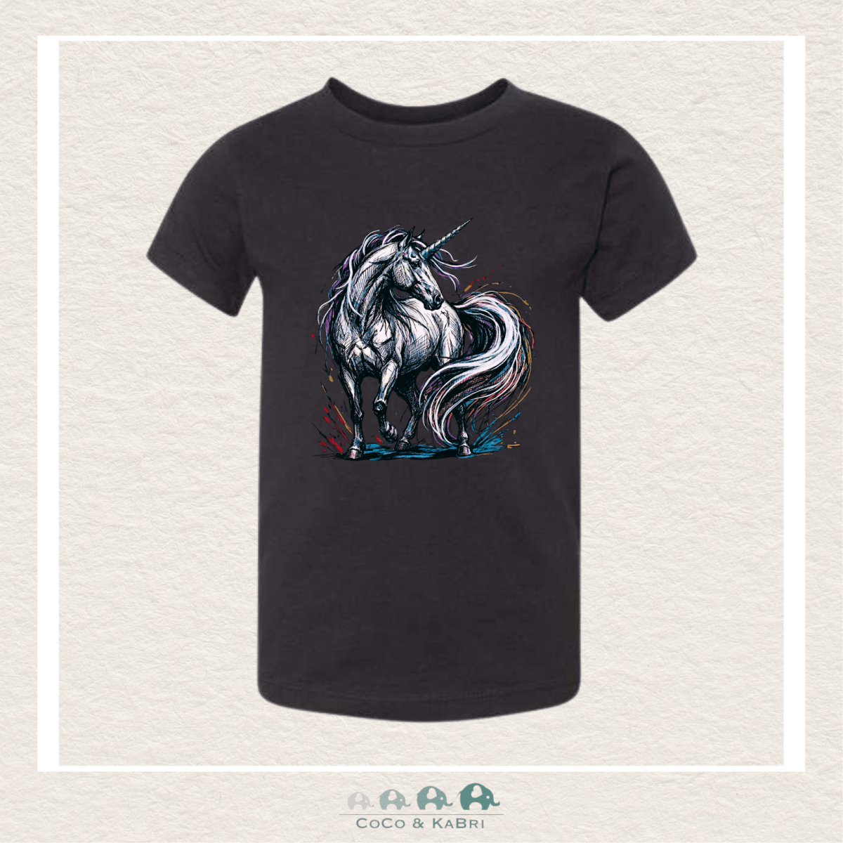 "The Jordan" Toddler Unicorn TShirt (Black), CoCo & KaBri Children's Boutique, Brooks Alberta Canada