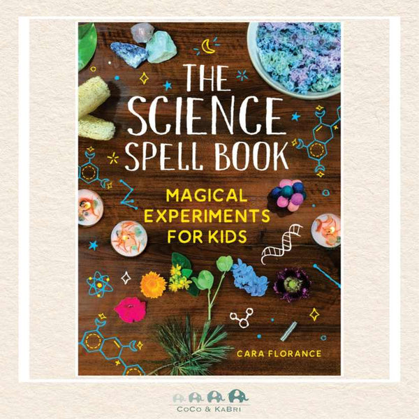The Science Spell Book cover featuring magical laboratory experiments and vibrant scientific illustrations