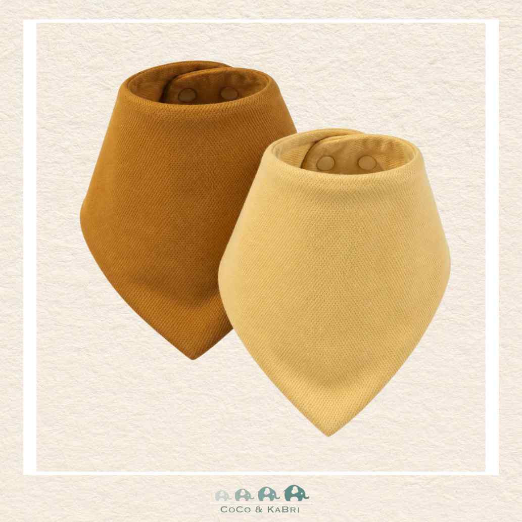 Tiny Twinkle- Kaffle Bandana Bib Set of 2 - Tan/Rust, CoCo & KaBri Children's Boutique, Brooks Alberta Canada