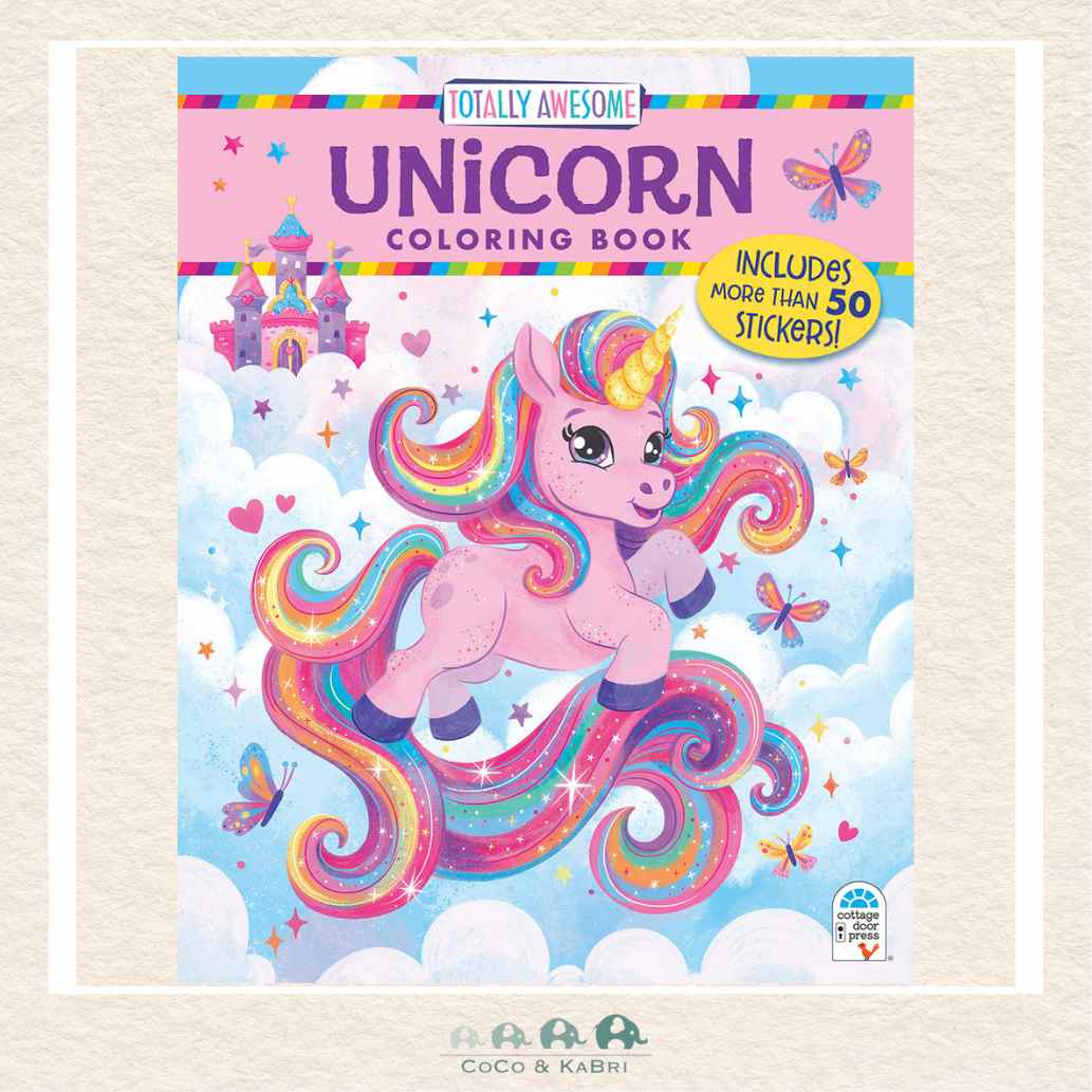 Totally Awesome Unicorn Coloring Book with Stickers, CoCo & KaBri Children's Boutique, Brooks Alberta Canada