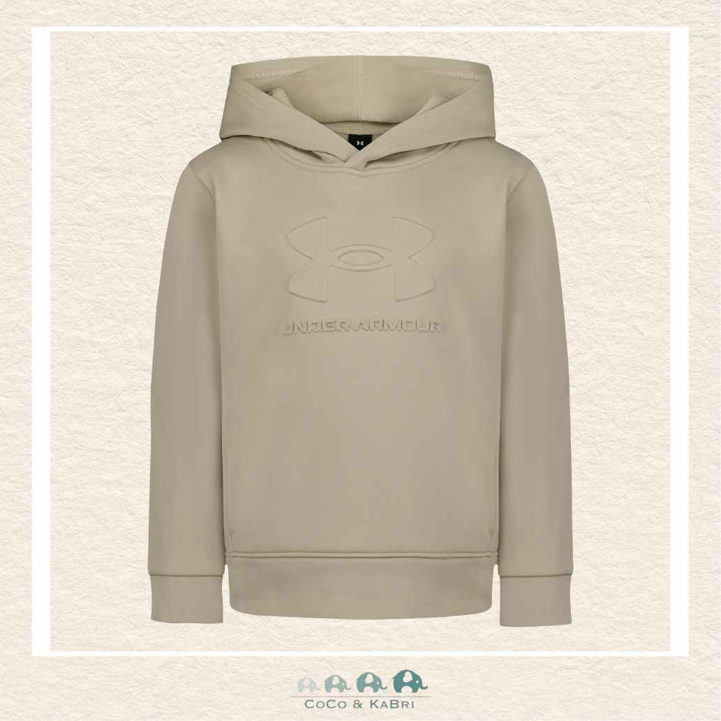 Under Armour: Boys' Embossed Hoodie - Timberwolf Taupe, CoCo & KaBri Children's Boutique, Brooks Alberta Canada