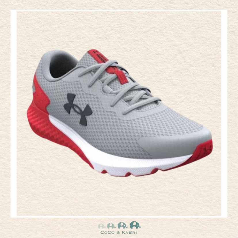 Under Armour: Boys' Grade School Charged Rogue 3 Running Shoes - Mod Gray(Y1-84), CoCo & KaBri Children's Boutique