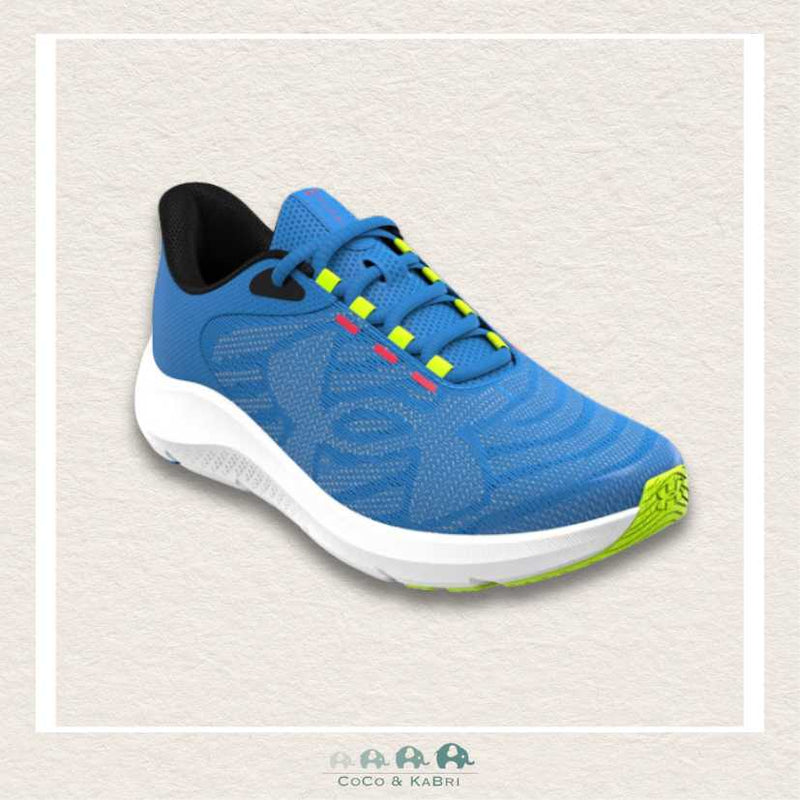 Under Armour Boys' Grade School Pursuit 4 Big Logo Running Shoes - Blue Atlantis (R3), CoCo & KaBri Children's Boutique