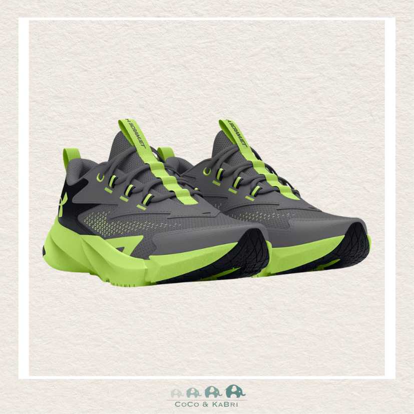 Under Armour Boys' Grade School Scramjet 6 Running Shoes - Titan Gray/Green, CoCo & KaBri Children's Boutique