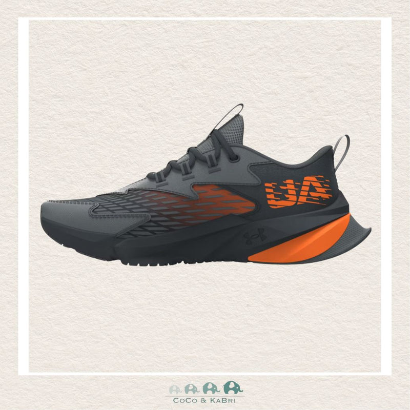 Under Armour Boys' Grade School Scramjet 7 Running Shoes - Anthracite/Blaze Orange (U4), CoCo & KaBri Children's Boutique