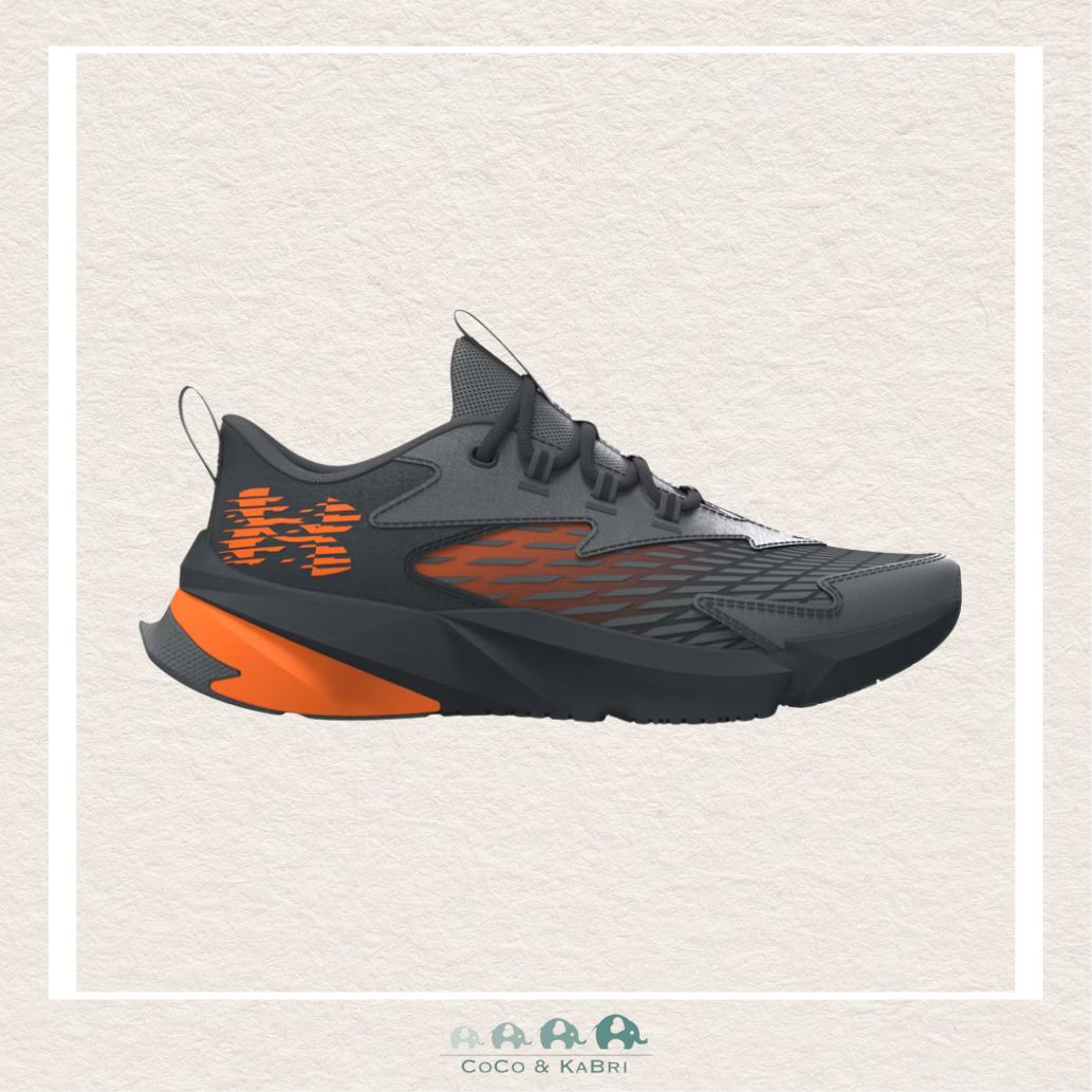 Under Armour Boys' Grade School Scramjet 7 Running Shoes - Anthracite/Blaze Orange (U4), CoCo & KaBri Children's Boutique