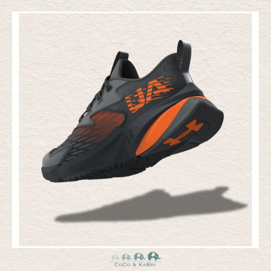 Under Armour Boys' Grade School Scramjet 7 Running Shoes - Anthracite/Blaze Orange (U4), CoCo & KaBri Children's Boutique