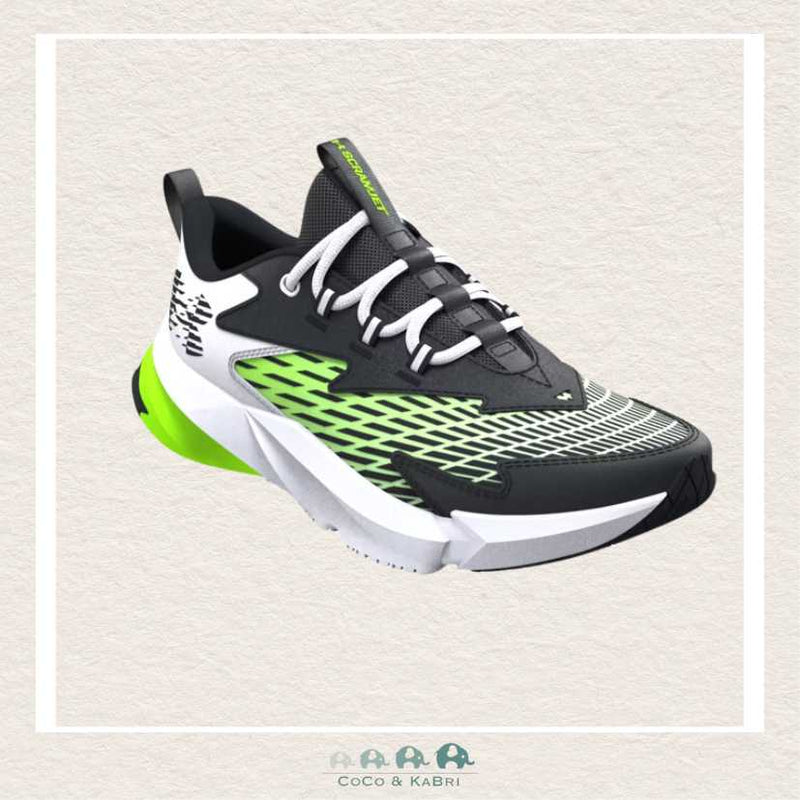 Under Armour Boys' Grade School Scramjet 7 Running Shoes - White/Hyper Green (Q2), CoCo & KaBri Children's Boutique