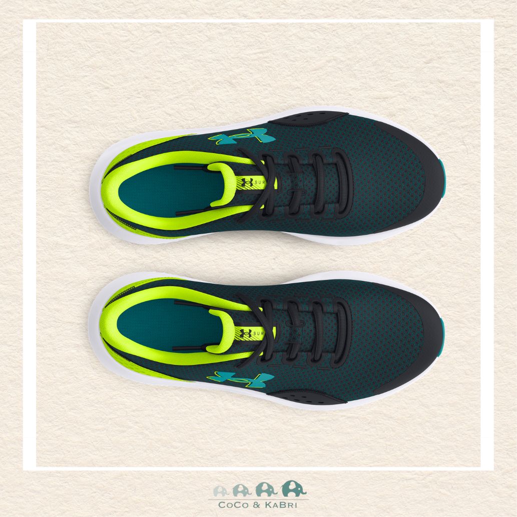 Under Armour Boys' Grade School Surge 4 Running Shoes Black - High Vis Yellow (X1 - 99), CoCo & KaBri Children's Boutique