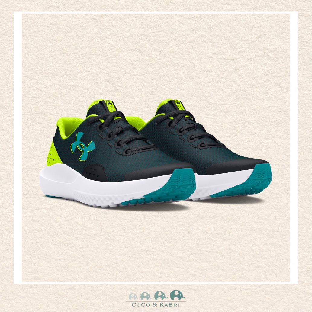 Under Armour Boys' Grade School Surge 4 Running Shoes Black - High Vis Yellow (X1 - 99), CoCo & KaBri Children's Boutique