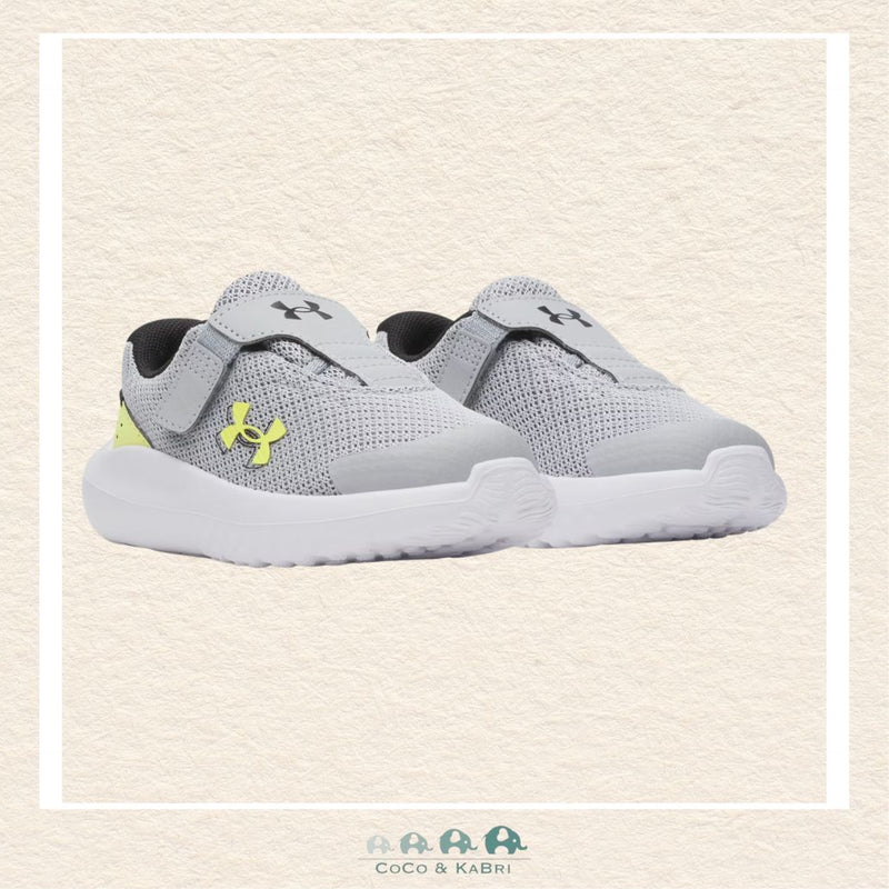 Under Armour: Boys' Infant Running Shoes Surge 4 AC - Gray/ Yellow, CoCo & KaBri Children's Boutique