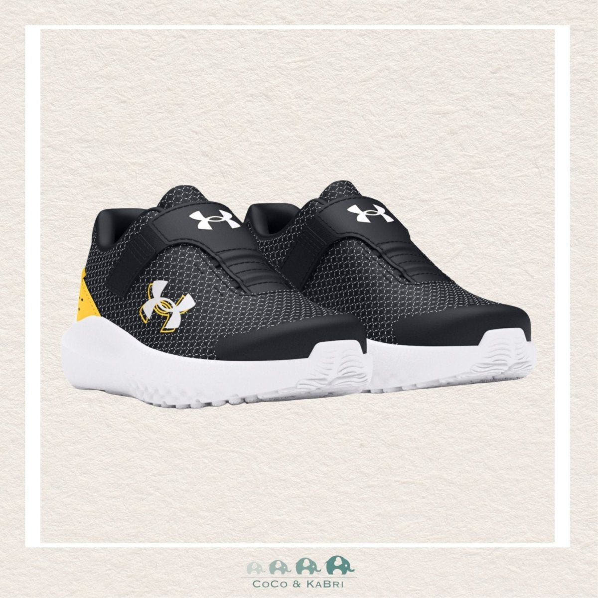 Under Armour Boys' Infant Surge 4 AC Running Shoes - Black/Yellow (X4 - 147), CoCo & KaBri Children's Boutique