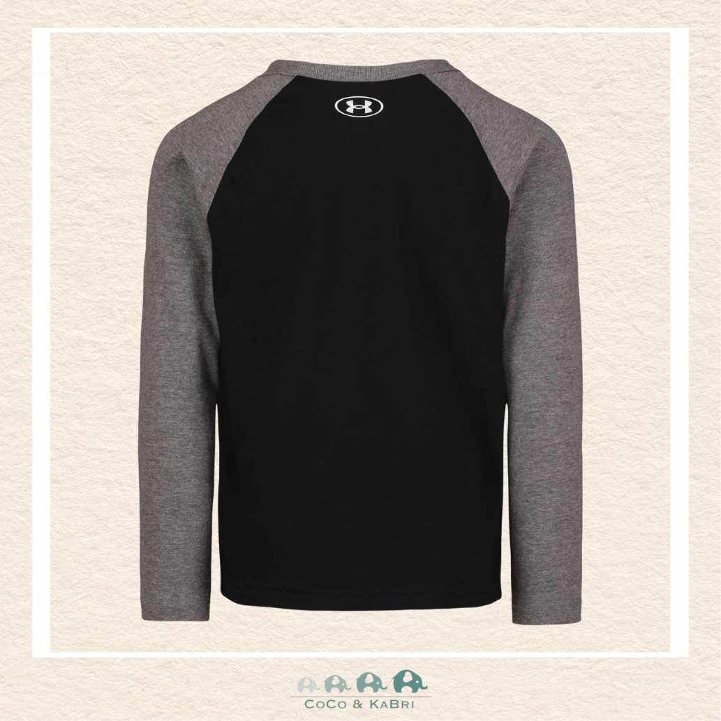 Under Armour: Boys' Long Sleeve Tshirt - Raglan Black, CoCo & KaBri Children's Boutique