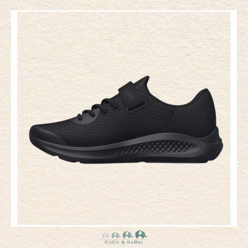 Under Armour: Boys' Pre-School Pursuit 3 AC Running Shoes - Black (R1-70), CoCo & KaBri Children's Boutique