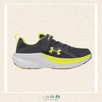 Side profile of the Black and Yellow Assert 11 AC trainers highlighting the durable leather overlays for midfoot stability and the plush EVA midsole for responsive all-day cushioning | Canada