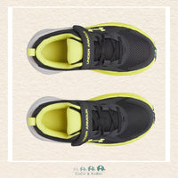 Under Armour pre-school boys' Assert 11 AC running shoes in a bold Black and Yellow colorway, featuring a breathable mesh upper and a modern, high-performance athletic silhouette | Canada