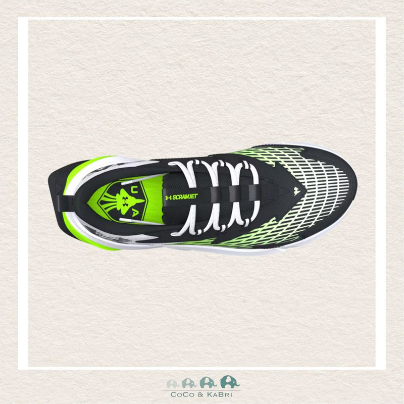 Under Armour Boys' Pre - School Scramjet 7 Running Shoes - White/Hyper Green (Q2), CoCo & KaBri Children's Boutique
