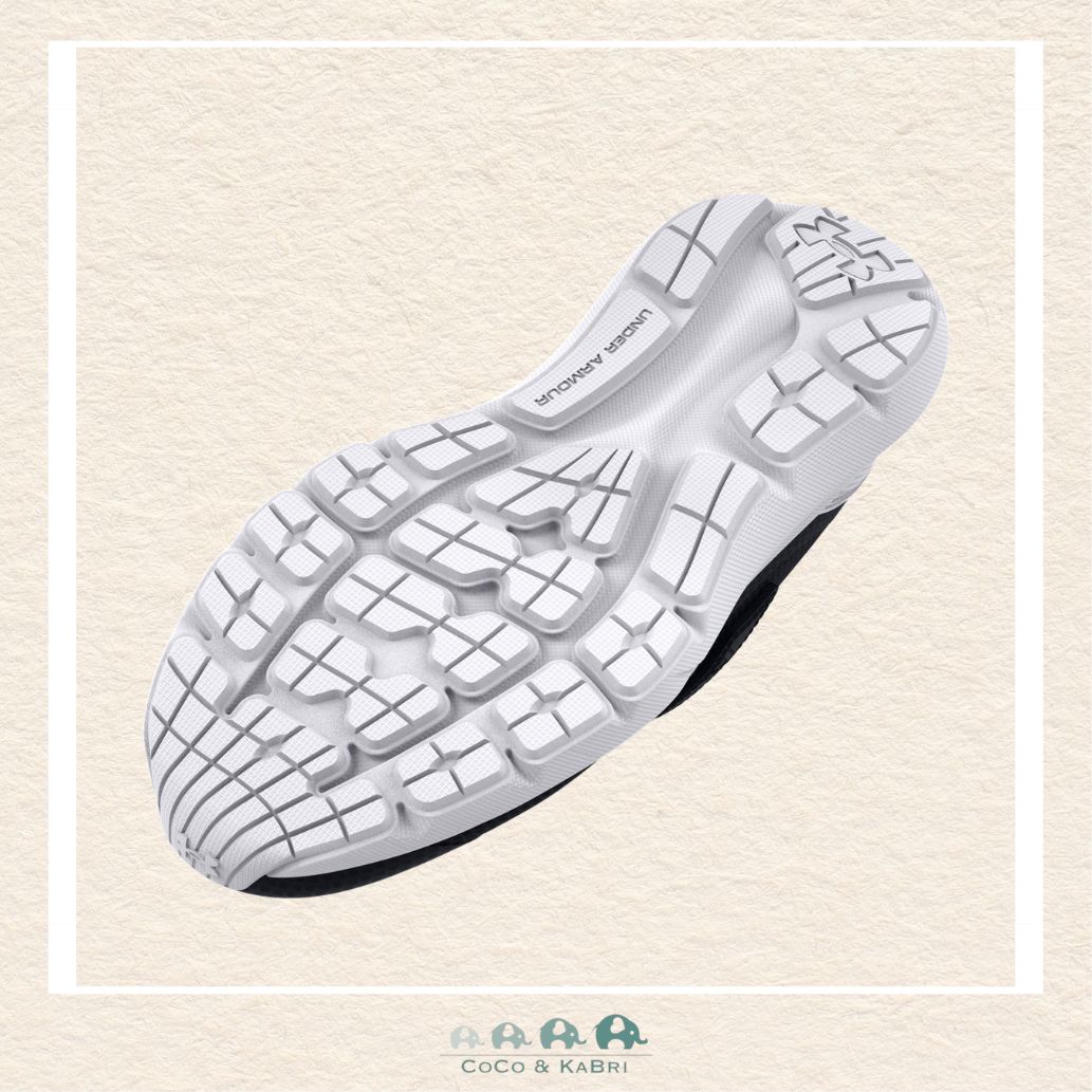 Under Armour Boys' Pre - School Surge 3 AC Running Shoes Black/White. (Y3), CoCo & KaBri Children's Boutique