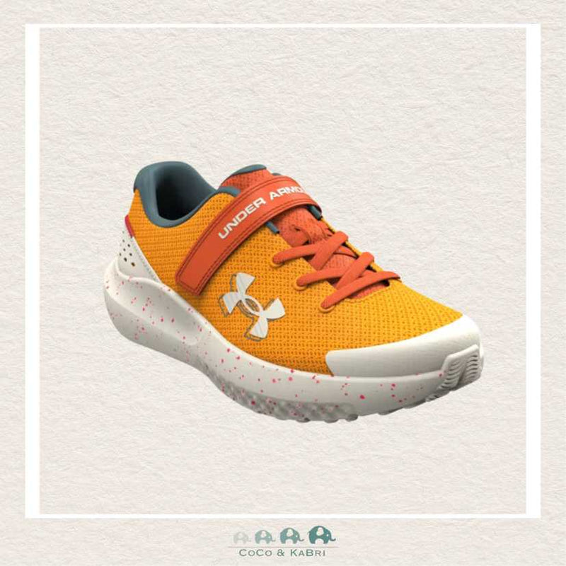 Under Armour Boys' Pre - School Surge 4 AC Running Shoes - Squad Orange (T4), CoCo & KaBri Children's Boutique