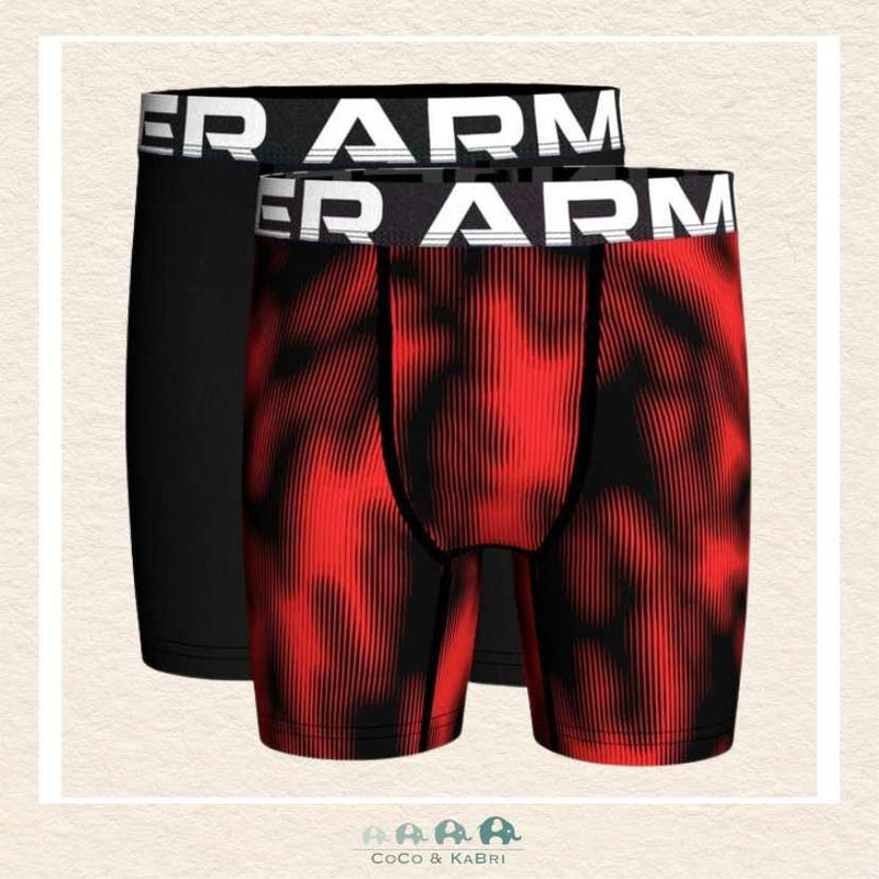 Under Armour: Boys' Spandex Boxers (Set of 2) Valley Etch Red, CoCo & KaBri Children's Boutique