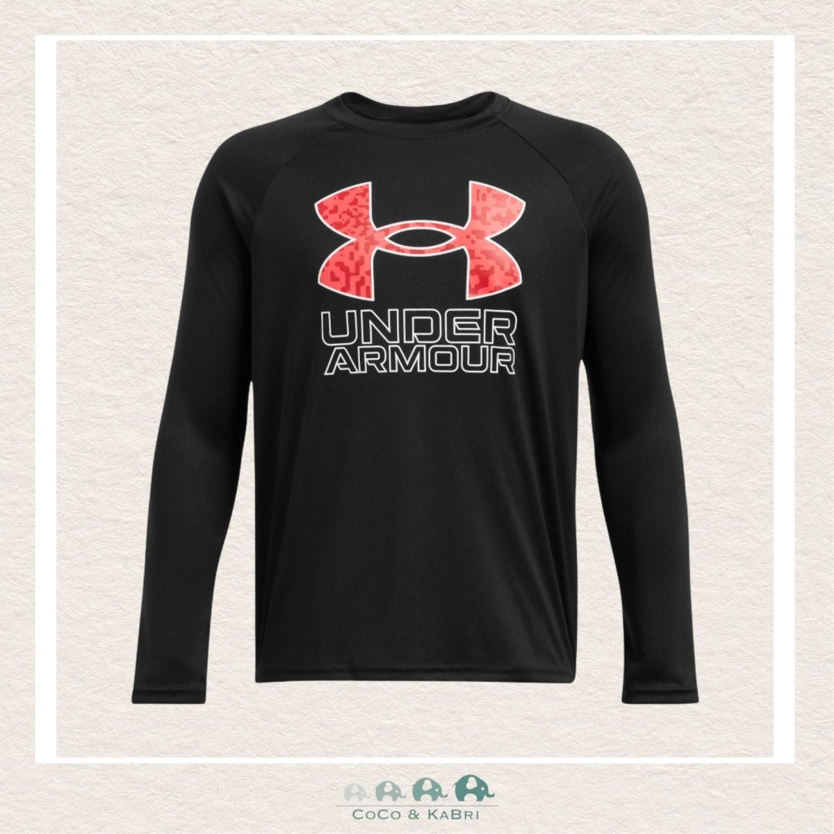 Under Armour Boys' Tech™ Hybrid Print Fill Long Sleeve Black, CoCo & KaBri Children's Boutique