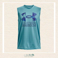 Under Armour: Boys' Tech™ Hybrid Print Fill Tank Glacier/Sonar Blue, CoCo & KaBri Children's Boutique