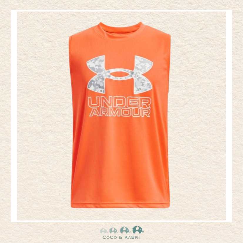 Under Armour: Boys' Tech™ Hybrid Print Fill Tank Orange, CoCo & KaBri Children's Boutique