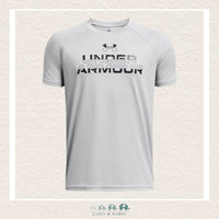 Under Armour Boys' Tech™ Split Wordmark Short Sleeve Gray Tshirt, CoCo & KaBri Children's Boutique