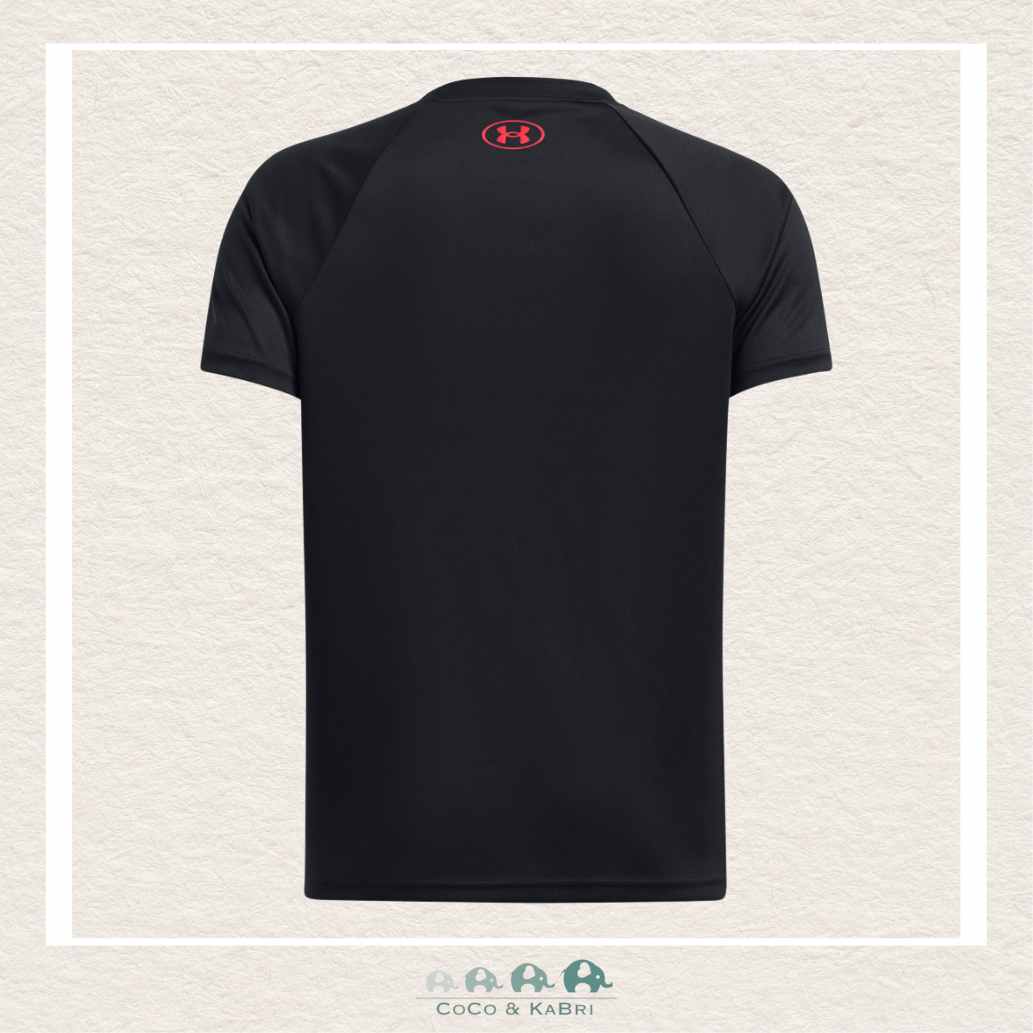 Under Armour Boys' Tech™ Split Wordmark Short Sleeve Tee - Black/Red, CoCo & KaBri Children's Boutique