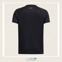 Under Armour Boys' Tech™ Split Wordmark Short Sleeve Tee - Black/Red, CoCo & KaBri Children's Boutique