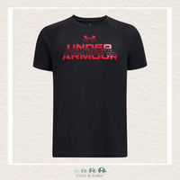 Under Armour Boys' Tech™ Split Wordmark Short Sleeve Tee - Black/Red, CoCo & KaBri Children's Boutique