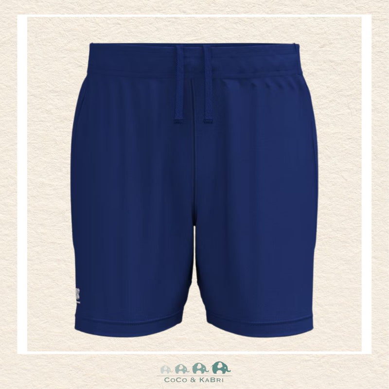 Under Armour youth boys' Challenger Team Pro shorts in Royal Blue, featuring a lightweight performance fabric, an encased elastic waistband, and an internal drawcord for a secure fit | Canada