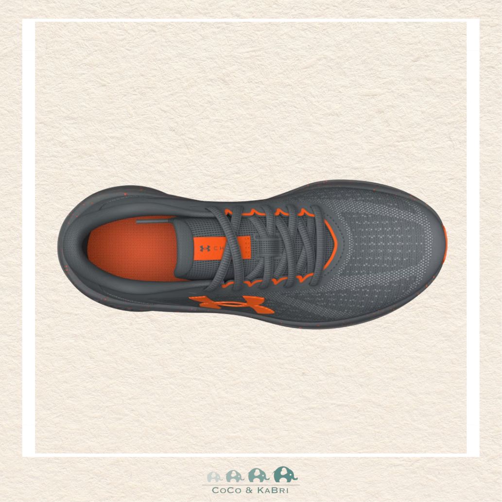 Under Armour Chase AL WIDE Boys' Pre-School Running Shoes - Gray/Orange (Z2), CoCo & KaBri Children's Boutique, Brooks Alberta Canada