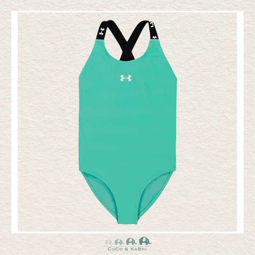 Under Armour Cross Back Youth Swimsuit - Prism Green, CoCo & KaBri Children's Boutique