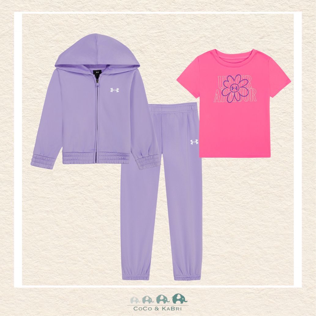 Under Armour: Girls' 3pce Full Zip Hoodie Set - Purple & Pink, CoCo & KaBri Children's Boutique, Brooks Alberta Canada