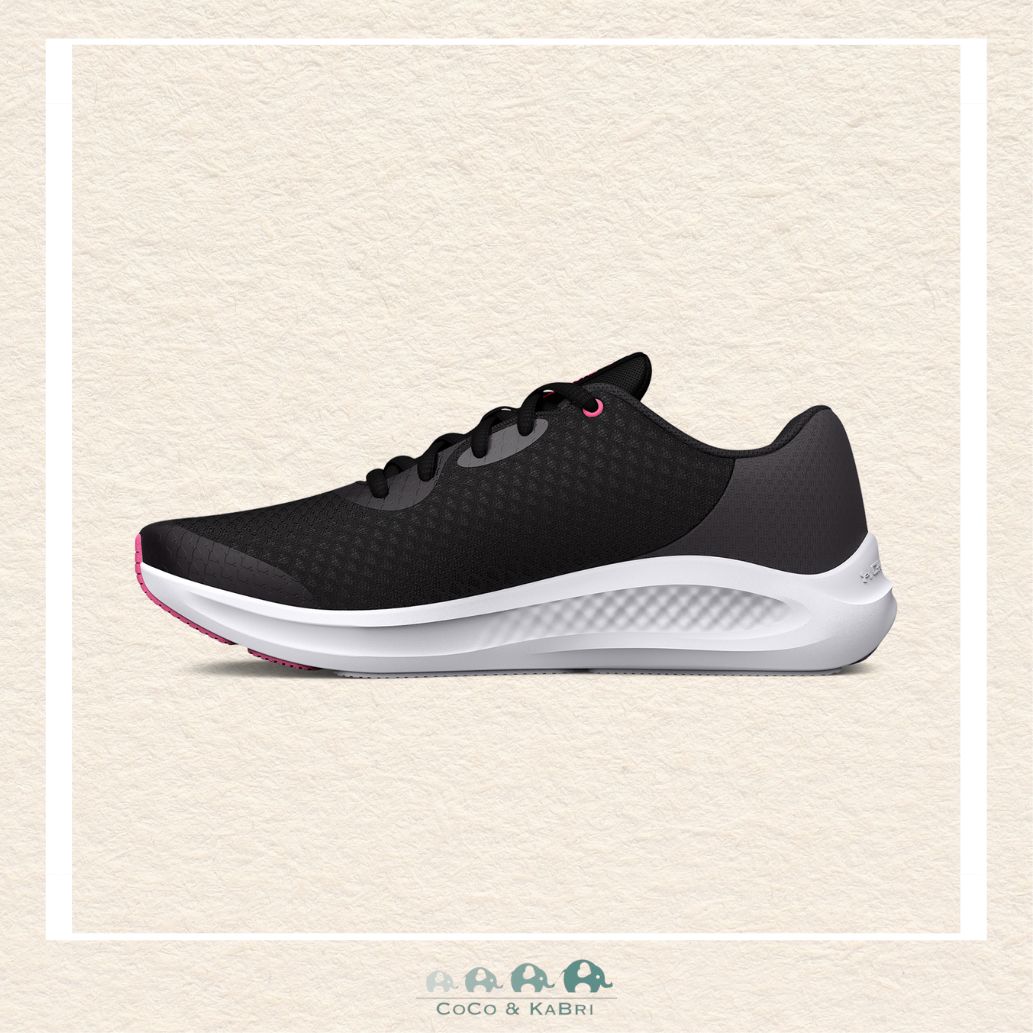 Under Armour Girls' Grade School Charged Pursuit 3 Running Shoes Black/Pink (M - Top - 89), CoCo & KaBri Children's Boutique