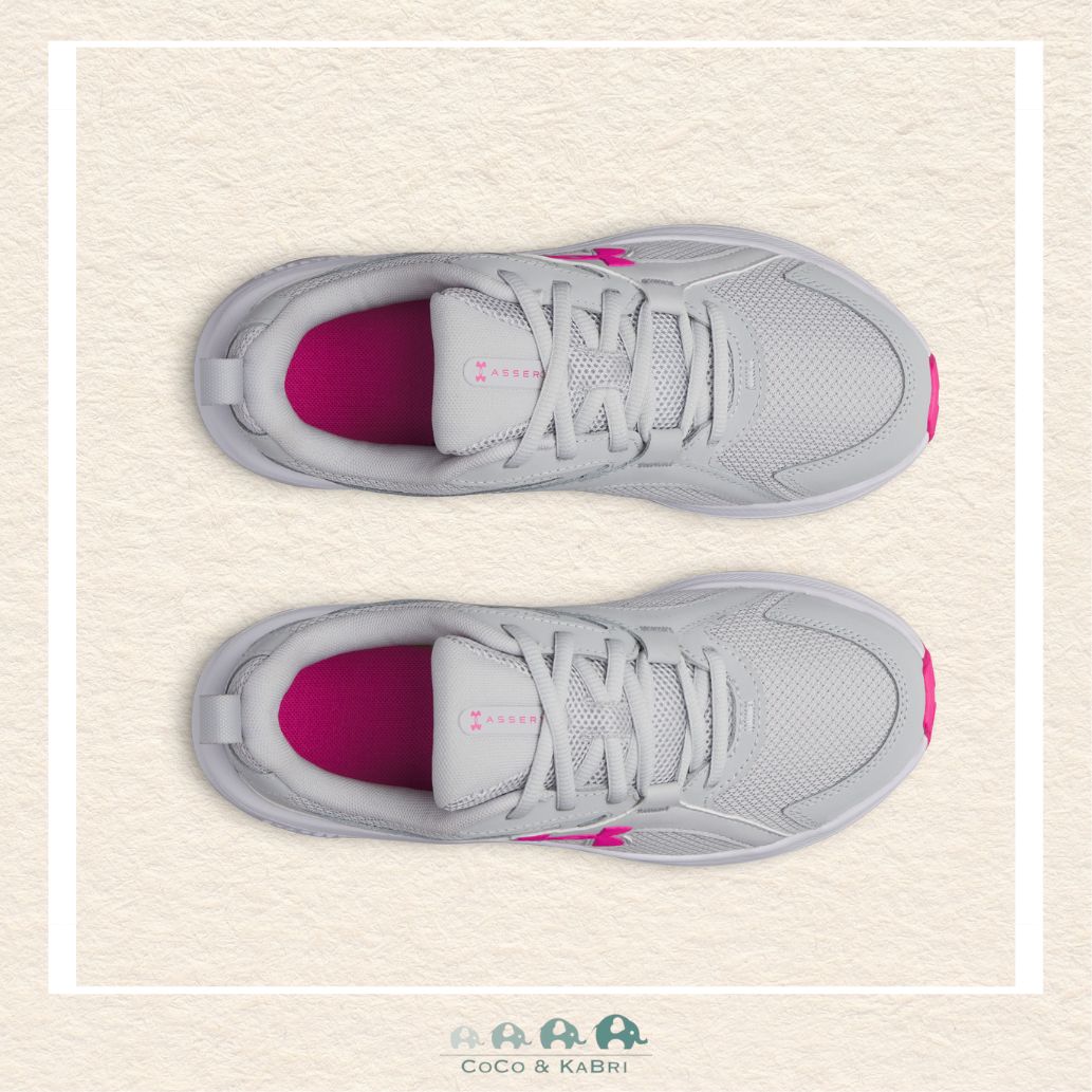 Under Armour: Girls' Grade School Running Shoes Assert 11 WIDE - Halo Gray (Q), CoCo & KaBri Children's Boutique