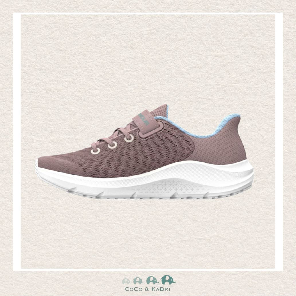 Under Armour Girls' Pre - School Pursuit 4 Big Logo AC Running Shoes - Tourmaline Pink/Nimbus Blue (M1), CoCo & KaBri Children's Boutique