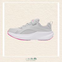 Under Armour: Girls' Pre - School Running Shoes Assert 11 AC Halo Gray/Pink (Q), CoCo & KaBri Children's Boutique