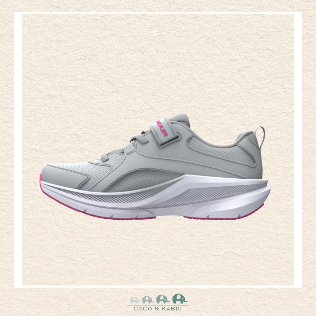 Under Armour Girls' Pre - School Running Shoes Assert 11 AC Wide - Halo Gray (T4), CoCo & KaBri Children's Boutique